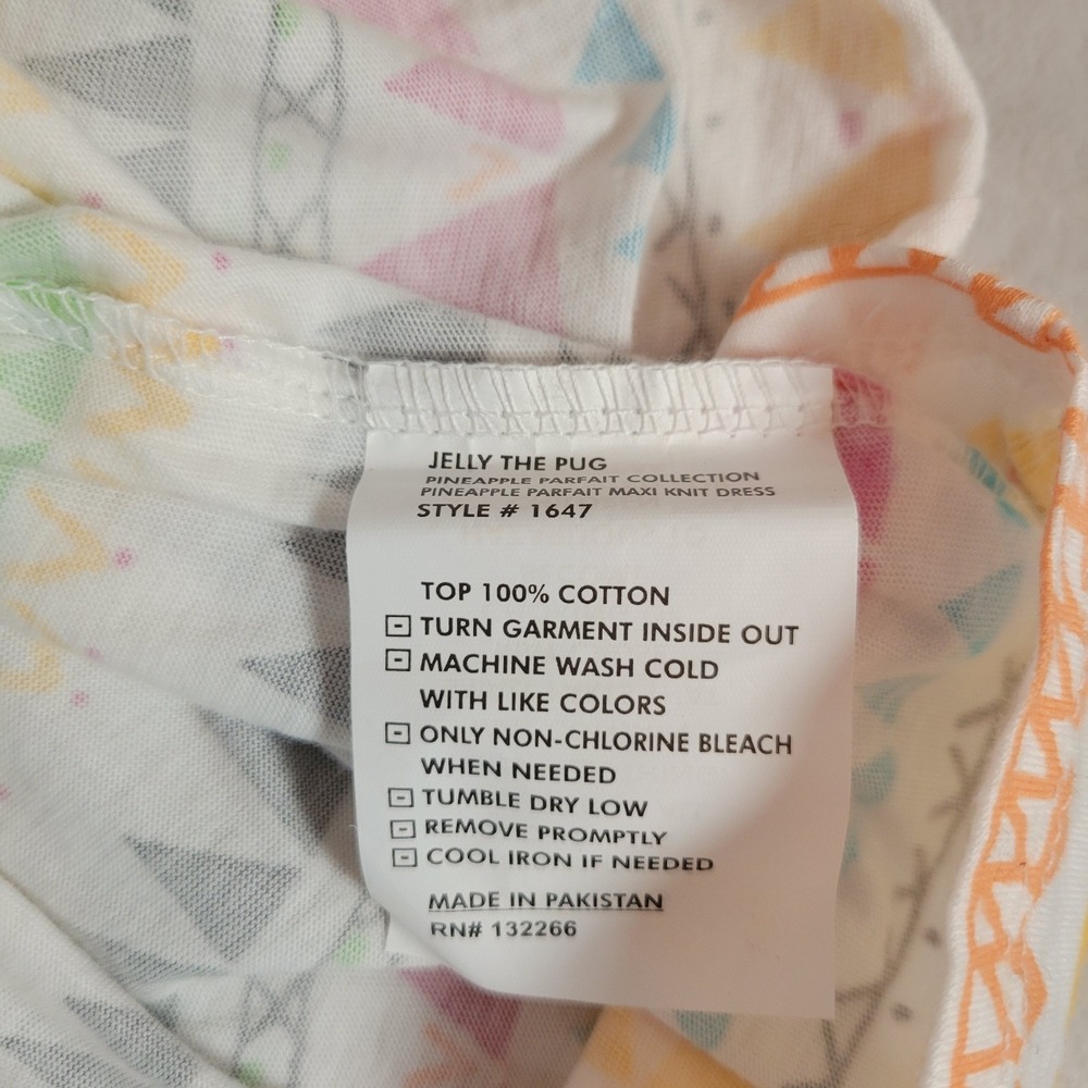 Jelly The Pug Girls Size 4 Maxi Dress Pineapple Print Collection Pink Colorful - Picture 5 of 7